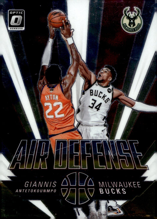 Giannis Antetokounmpo 2021 - 22 Panini Donruss Optic Air Defense #3 - Collector Store LLC
