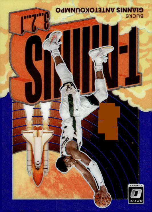 Giannis Antetokounmpo 2023 - 24 Donruss Optic T - Minus 1...2...3 Purple Prizm #3 - Collector Store LLC