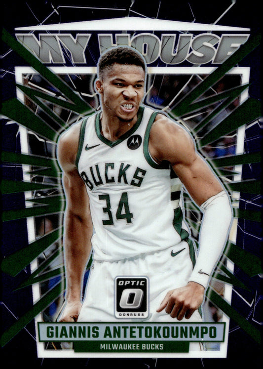 Giannis Antetokounmpo 2023 - 24 Panini Donruss Optic My House Purple Prizm #11 #1 - Collector Store LLC