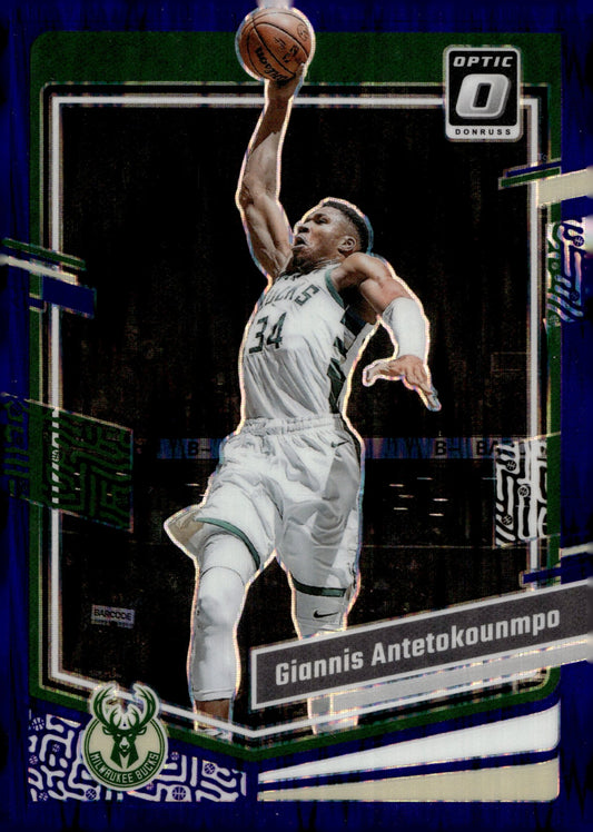Giannis Antetokounmpo 2023 - 24 Panini Donruss Optic Purple Shimmer Prizm #53 - Collector Store LLC