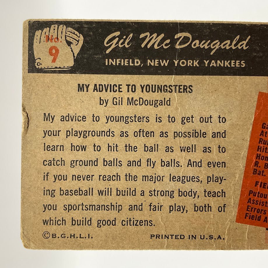 Gil McDougald 1955 Bowman #9 New York Yankees VG #2 - Collector Store LLC