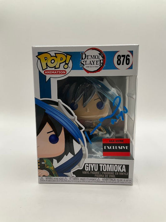 Giyu Tomioka Funko Pop! Demon Slayer #876 AAA Anime Exclusive with PSA Auto - Collector Store LLC