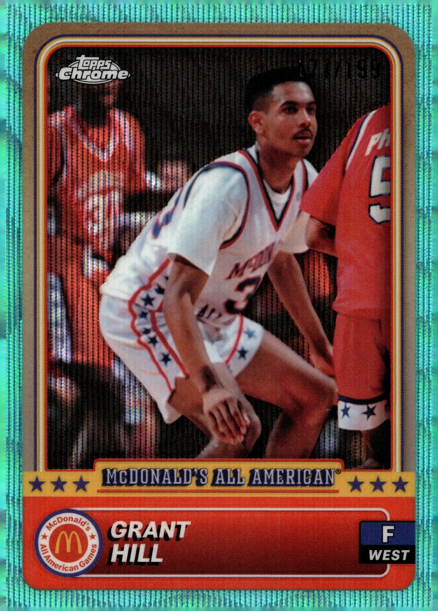 Grant Hill 2024 Topps Chrome McDonald's All American Aqua Wave Refractor 171/199 - Collector Store LLC