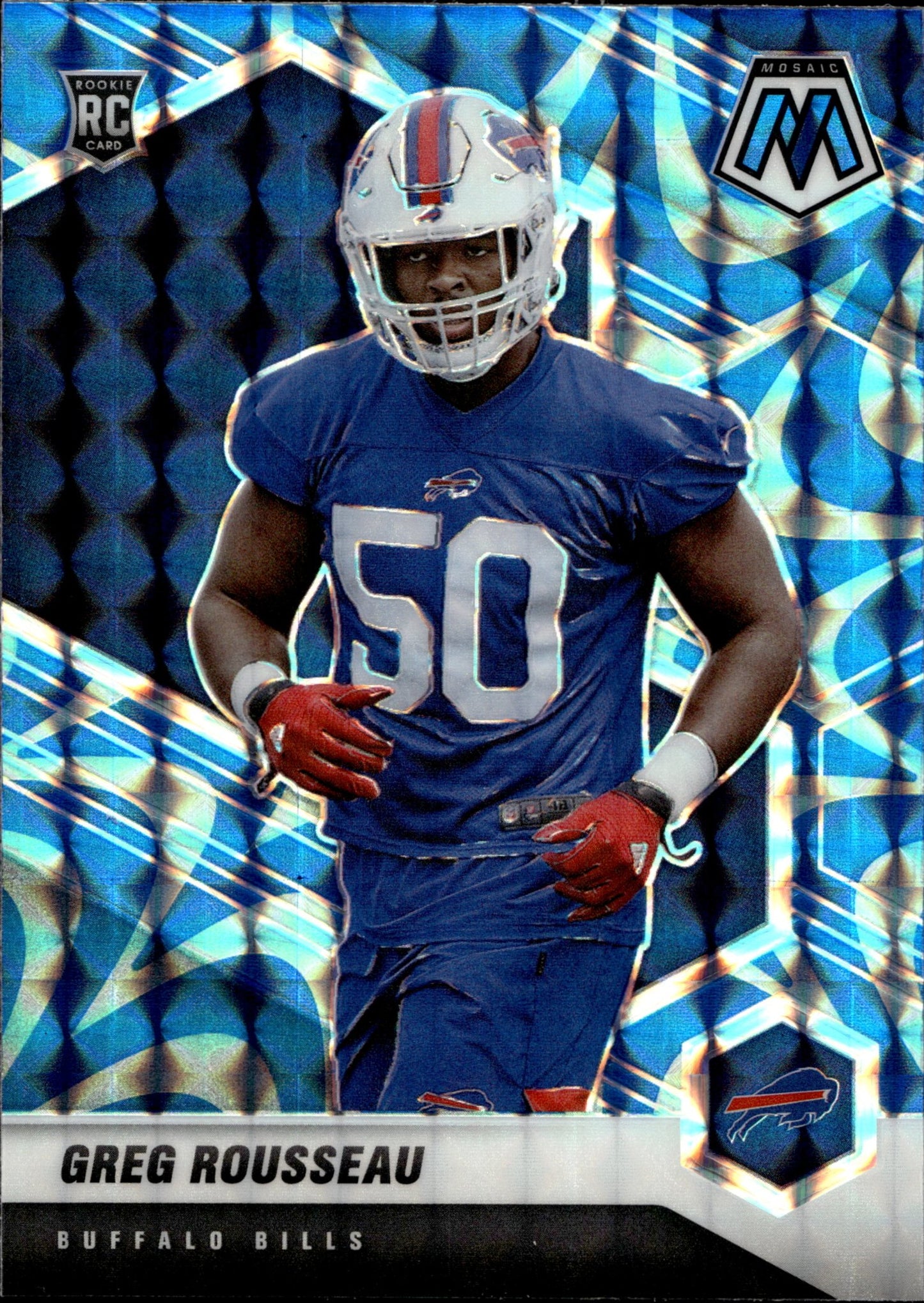Greg Rousseau 2021 Panini Mosaic Blue Prizm RC #353 - Collector Store LLC