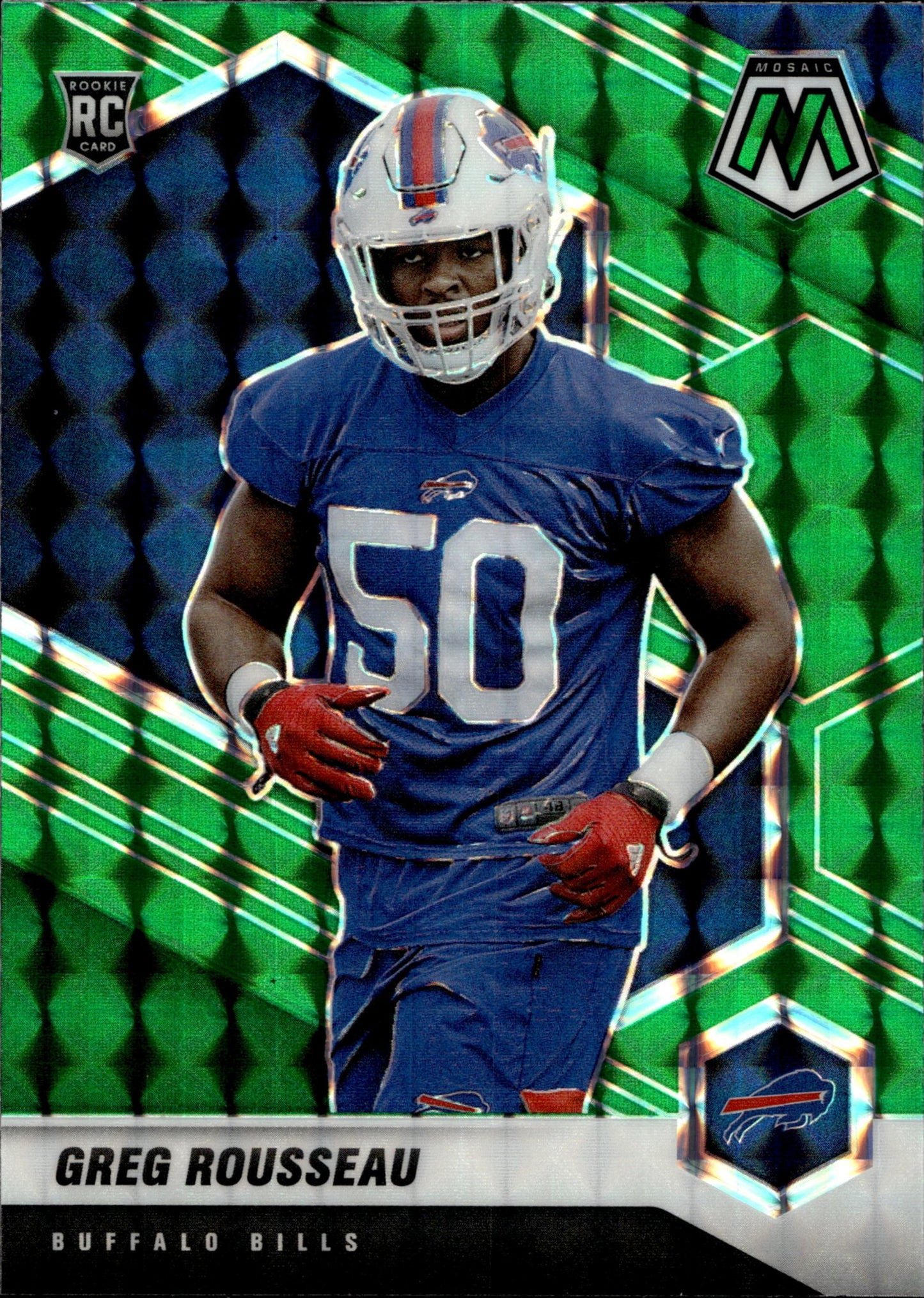 Greg Rousseau 2021 Panini Mosaic Green Prizm RC #353 - Collector Store LLC
