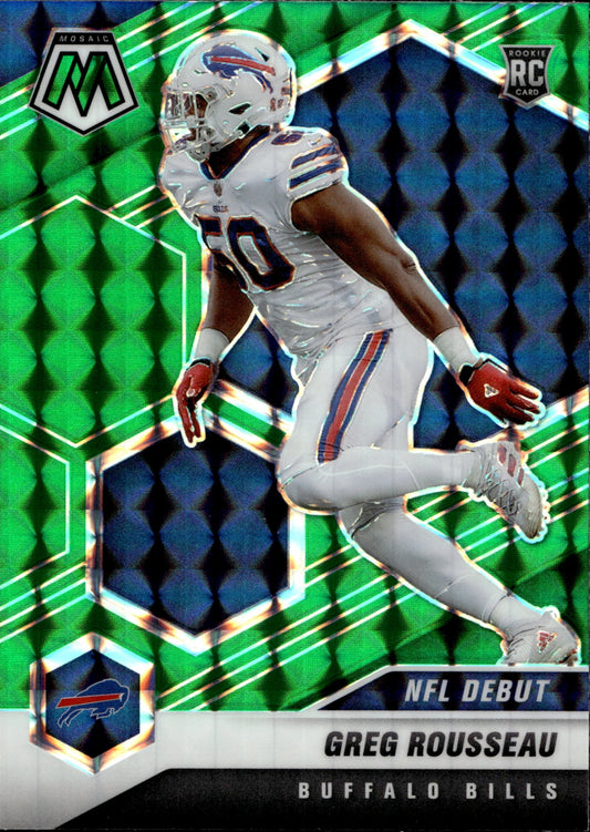 Greg Rousseau 2021 Panini Mosaic NFL Debut Green Prizm RC #259 - Collector Store LLC