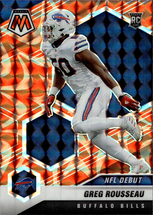 Greg Rousseau 2021 Panini Mosaic NFL Debut Orange Prizm RC #259 - Collector Store LLC