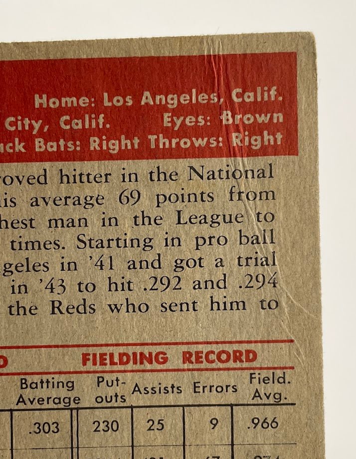 Harry Lowrey 1952 Topps #111 St. Louis Cardinals VG - Collector Store LLC