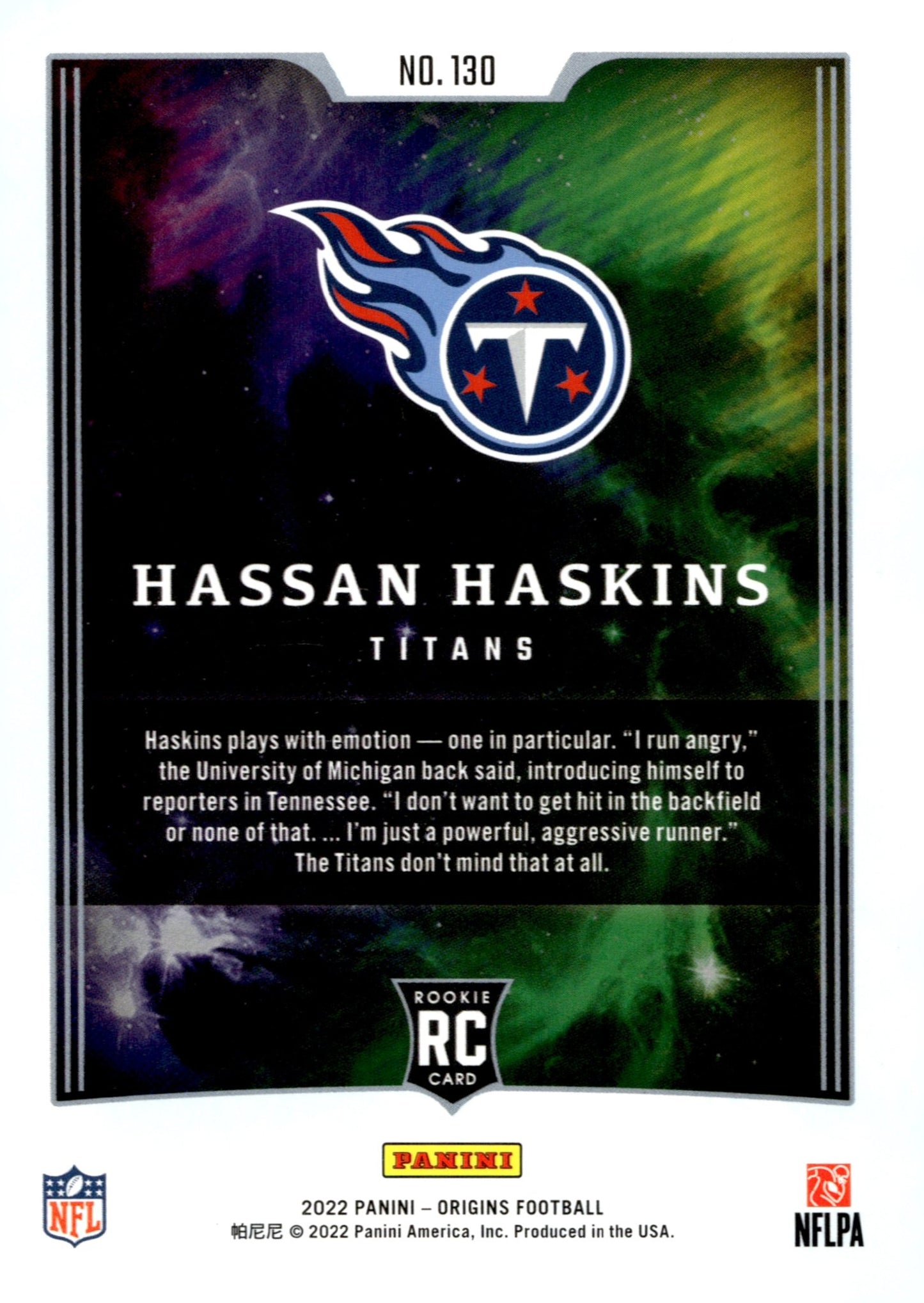 Hassan Haskins 2022 Panini Origins RC #130 - Collector Store LLC