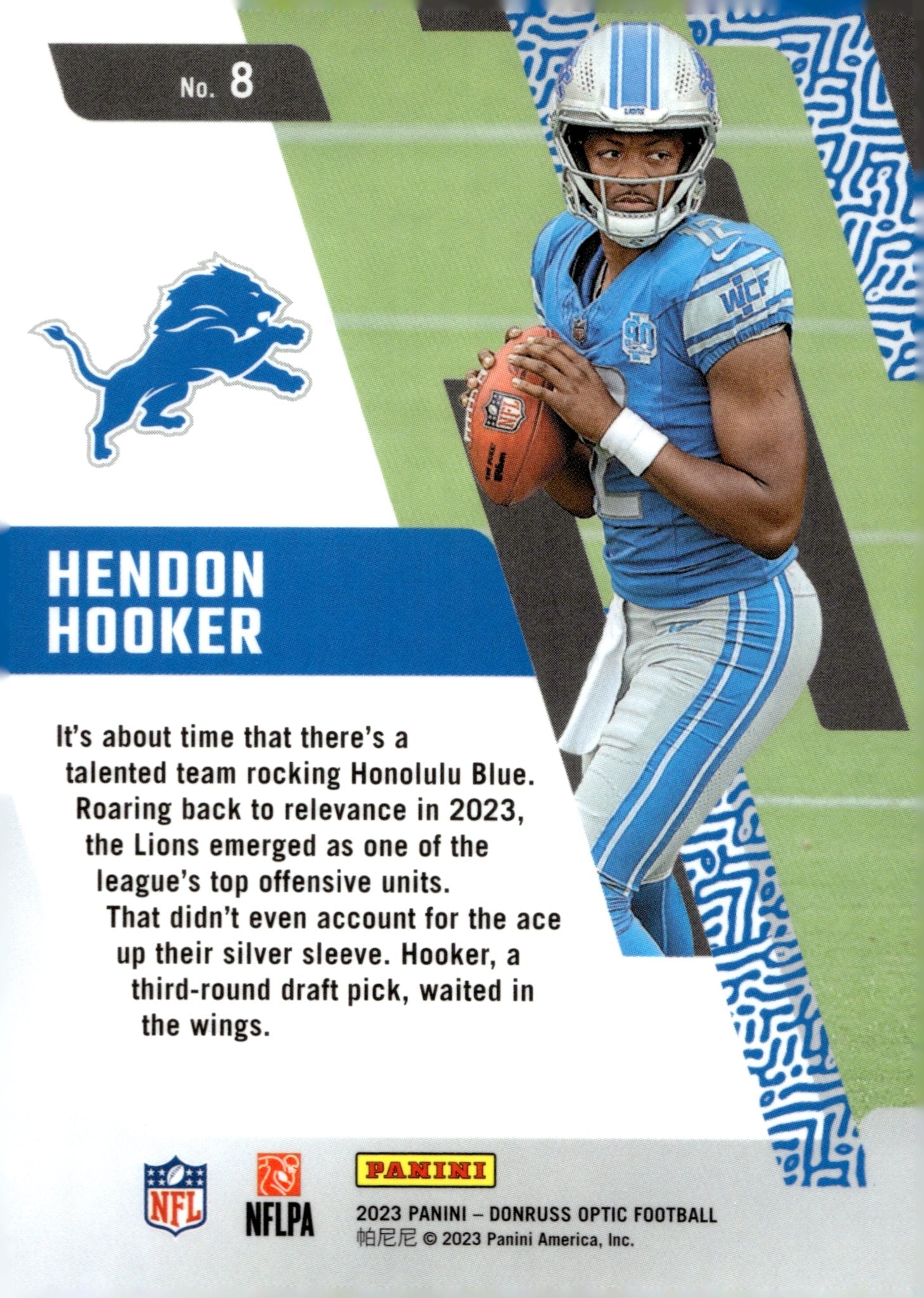 Hendon Hooker 2023 Panini Donruss Optic Primary Colors RC #8 - Collector Store LLC