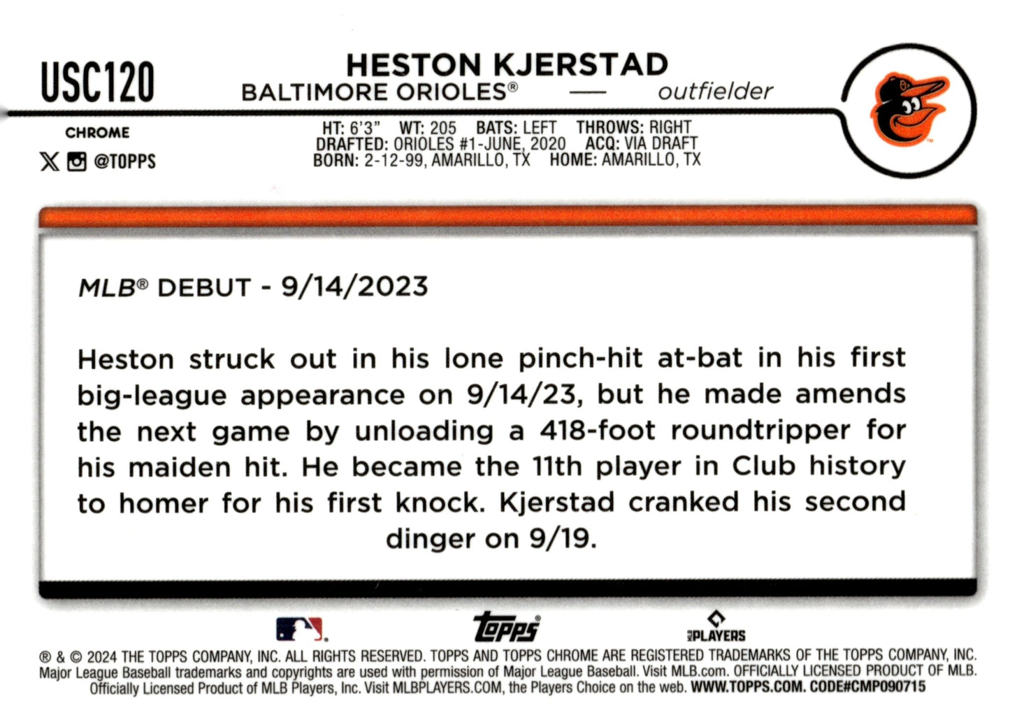 Heston Kjerstad 2024 Topps Chrome Xfactor Refractor RC #USC120 - Collector Store LLC