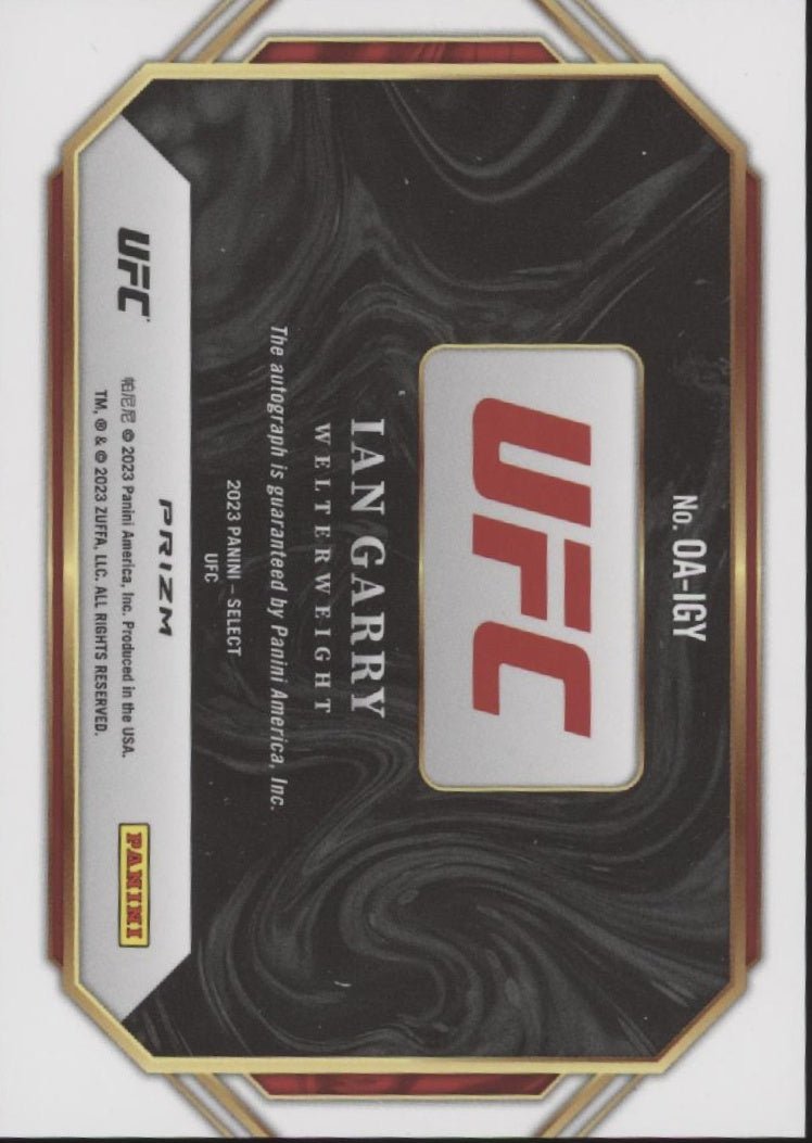 Ian Garry 2023 Panini Select Octagon Action Prizm Auto OA - IGY - Collector Store LLC