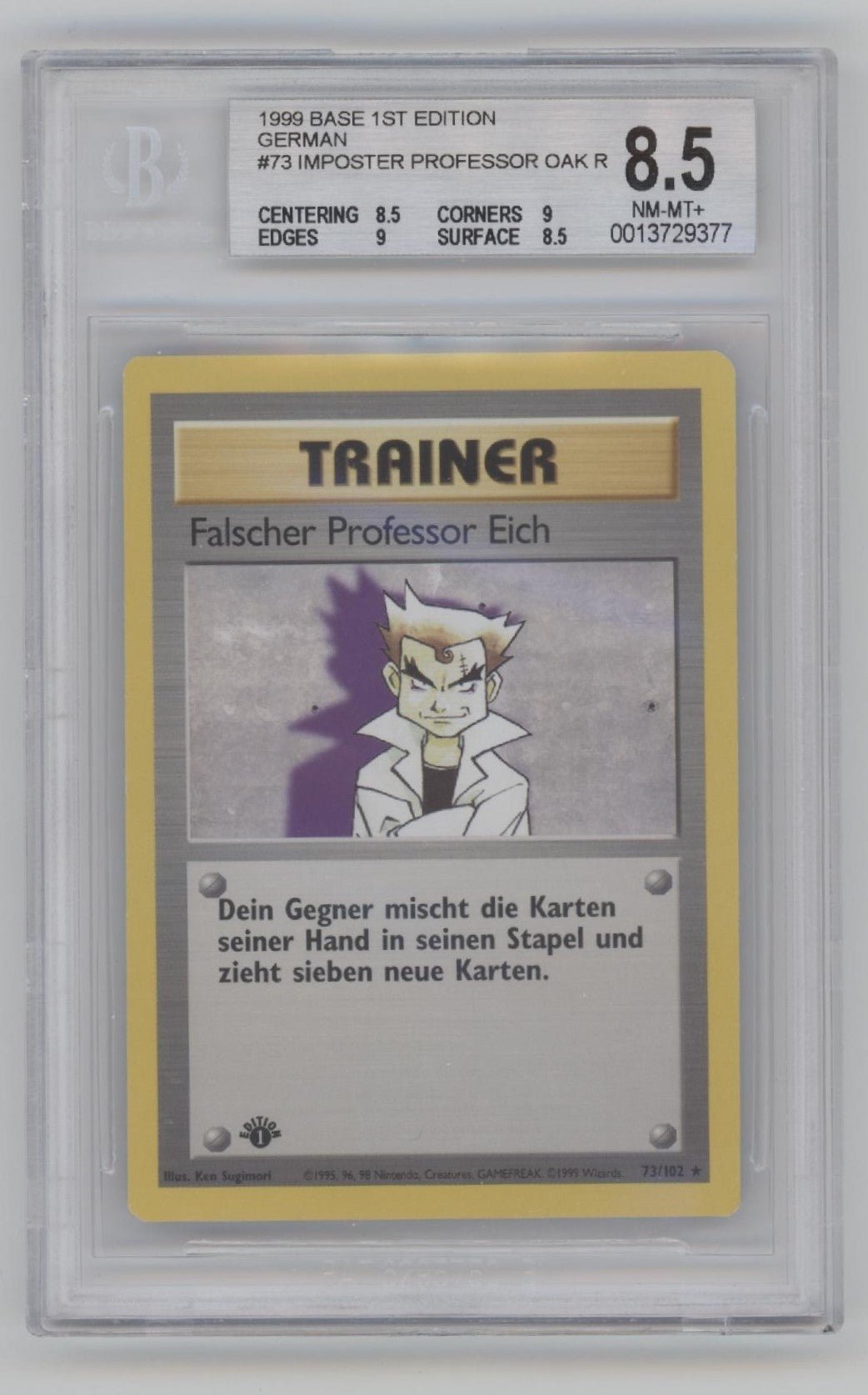 professor oak pokemon card Pokemon Base Set Rare Imposter Professor Oak #73