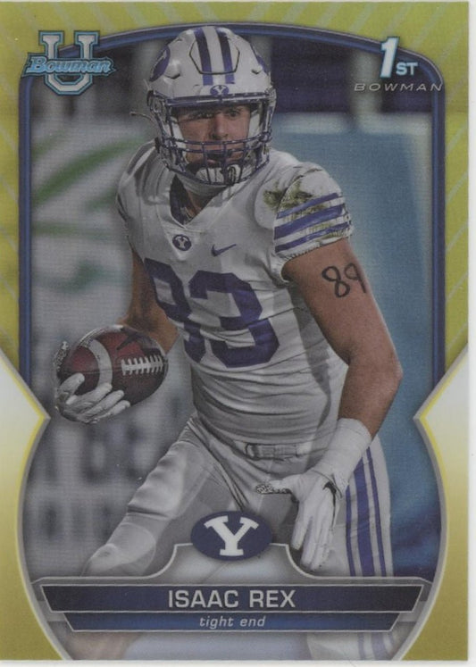 Isaac Rex 2022 Bowman Chrome University Yellow Refractor 68/75 71 - Collector Store LLC