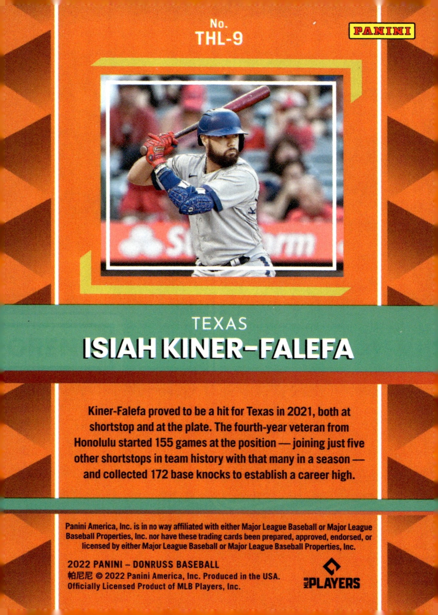 Isiah Kiner - Falefa 2022 Panini Donruss The Hit List THL - 9 - Collector Store LLC