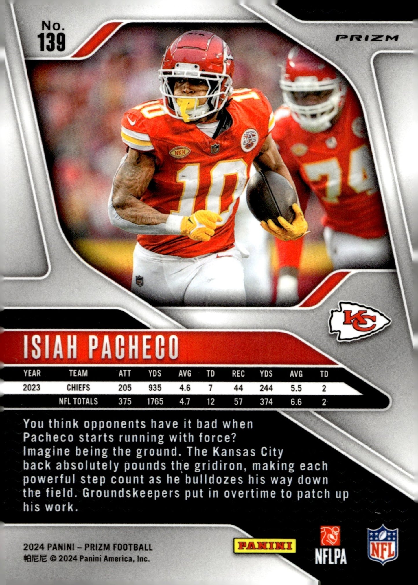Isiah Pacheco 2024 Panini Prizm Silver Prizm #139 - Collector Store LLC