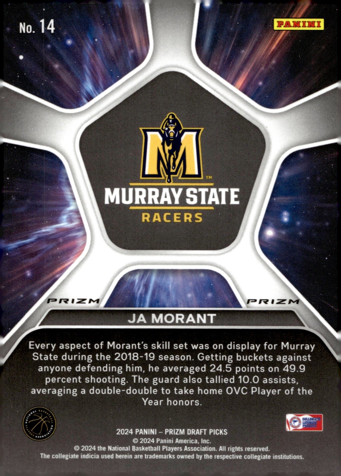 Ja Morant 2024 Panini Prizm Draft Picks Deep Space Prizm #14 - Collector Store LLC