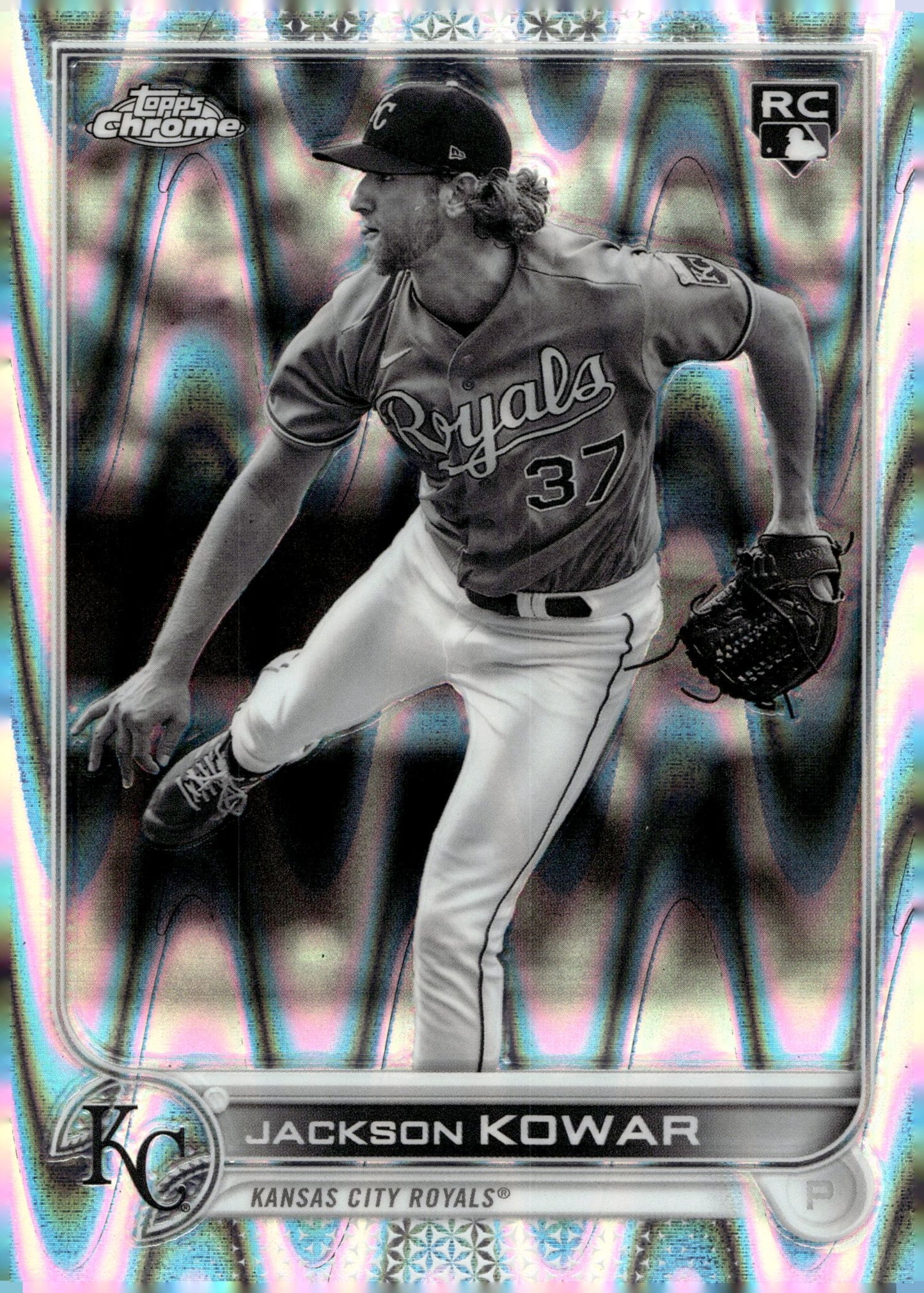 Jackson Kowar 2022 Topps Chrome Black & White Ray Wave Refractor RC 188 - Collector Store LLC