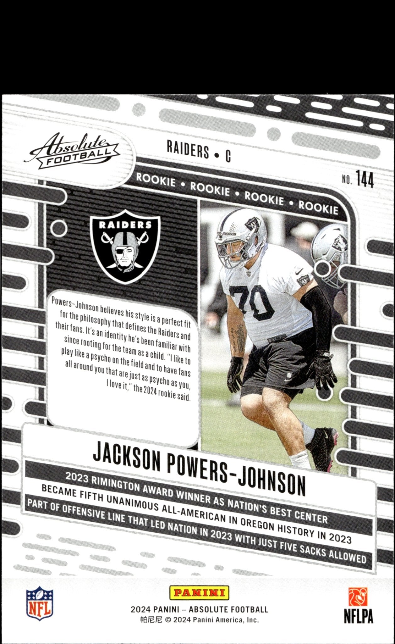 Jackson Powers - Johnson 2024 Panini Absolute RC #144 - Collector Store LLC