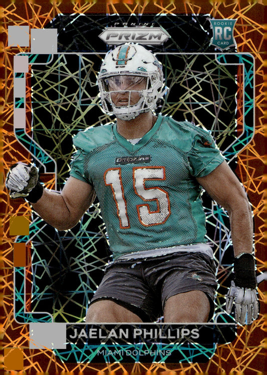 Jaelan Phillips 2021 Panini Prizm Orange Lazer Prizm RC #377 #2 - Collector Store LLC