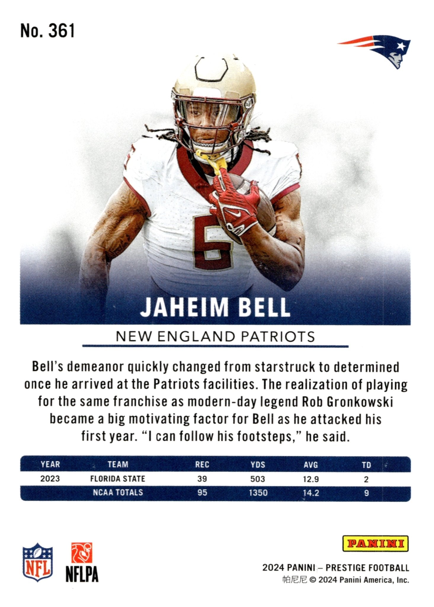 Jaheim Bell 2024 Panini Prestige Xtra Points RC #361 - Collector Store LLC