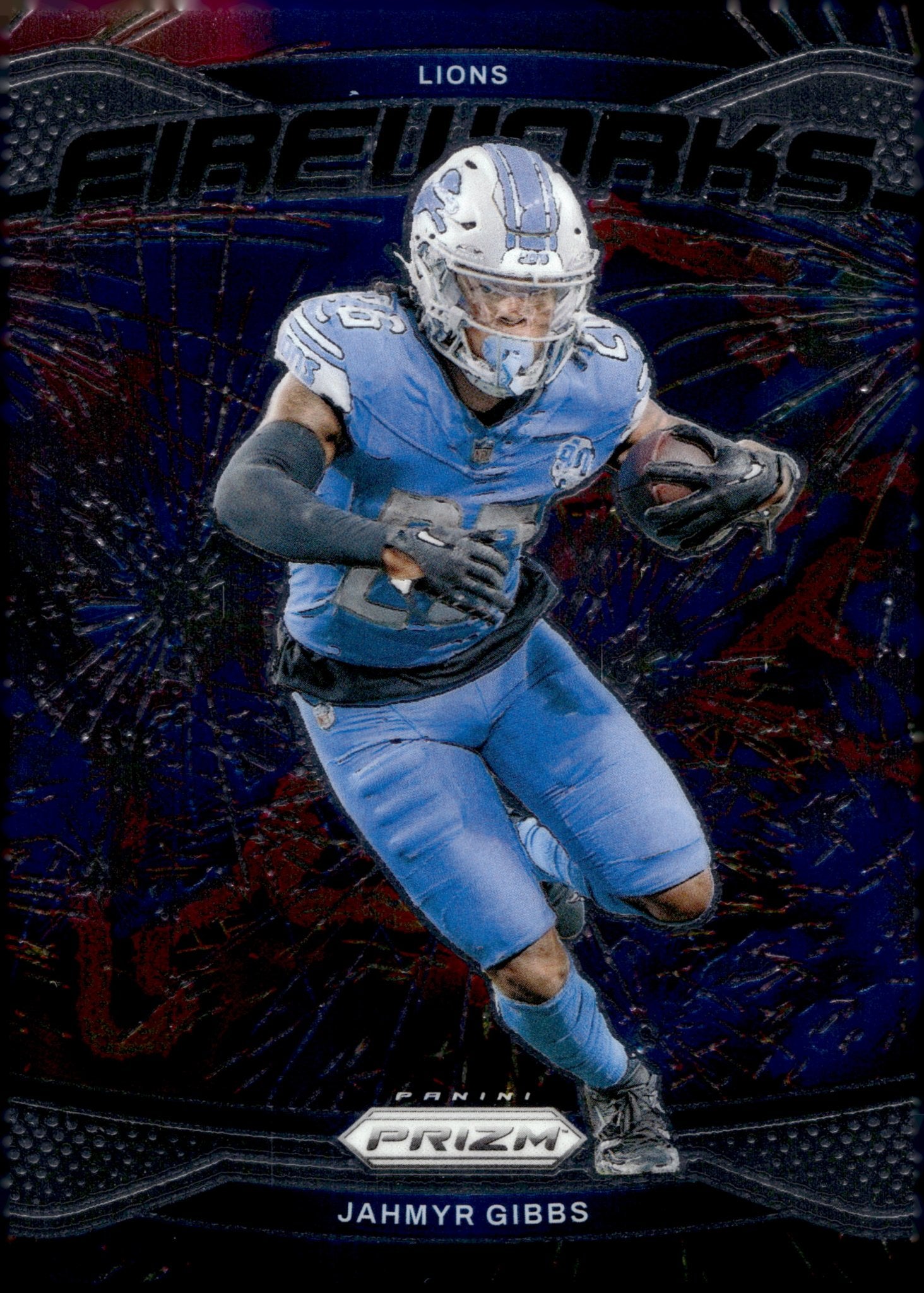 Jahmyr Gibbs 2024 Panini Prizm Fireworks #7 #1 - Collector Store LLC