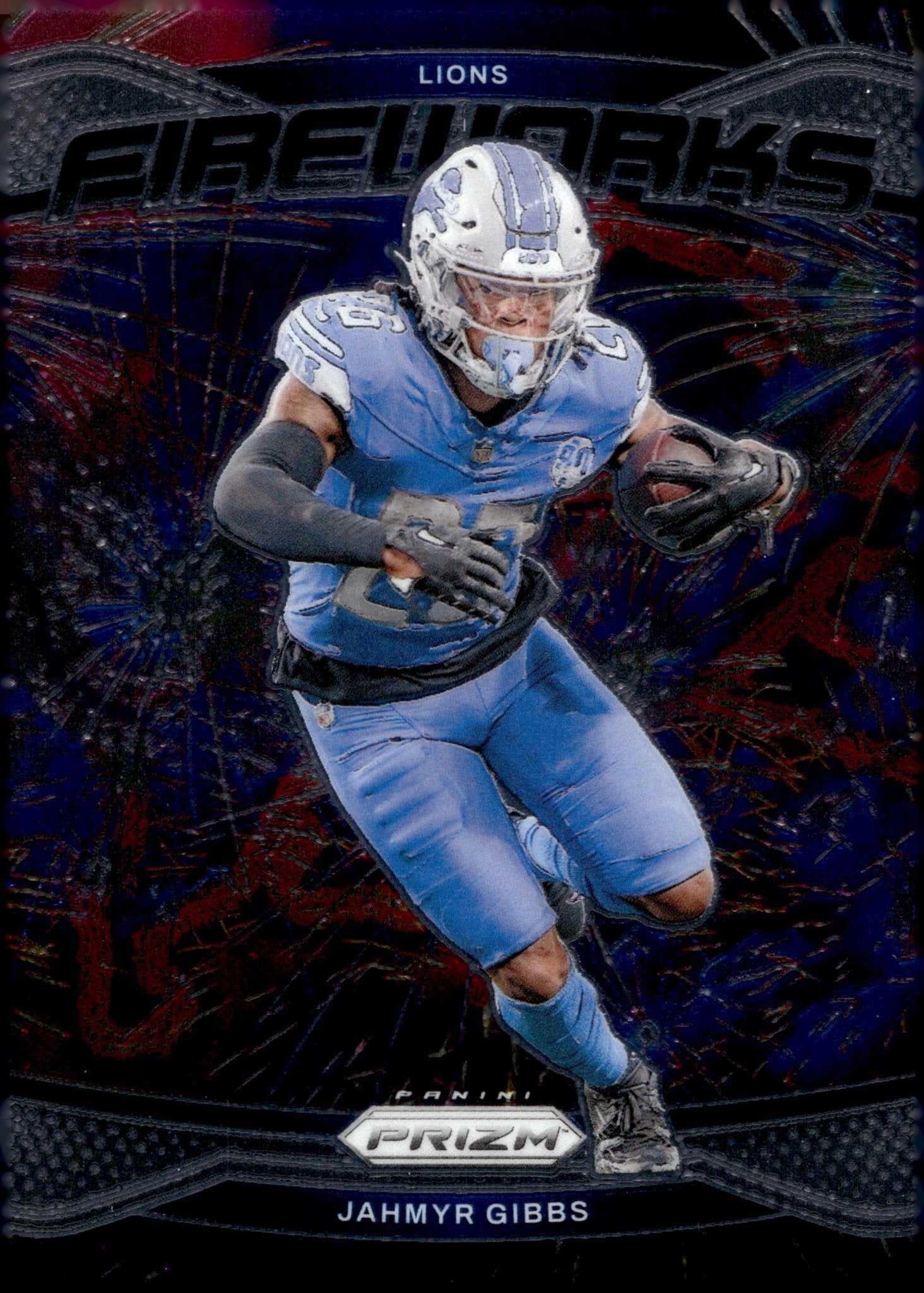 Jahmyr Gibbs 2024 Panini Prizm Fireworks #7 #2 - Collector Store LLC