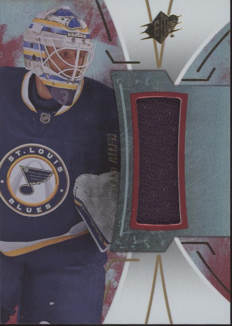 Jake Allen 2016 - 17 Upper Deck SPX Swatch #38 - Collector Store LLC
