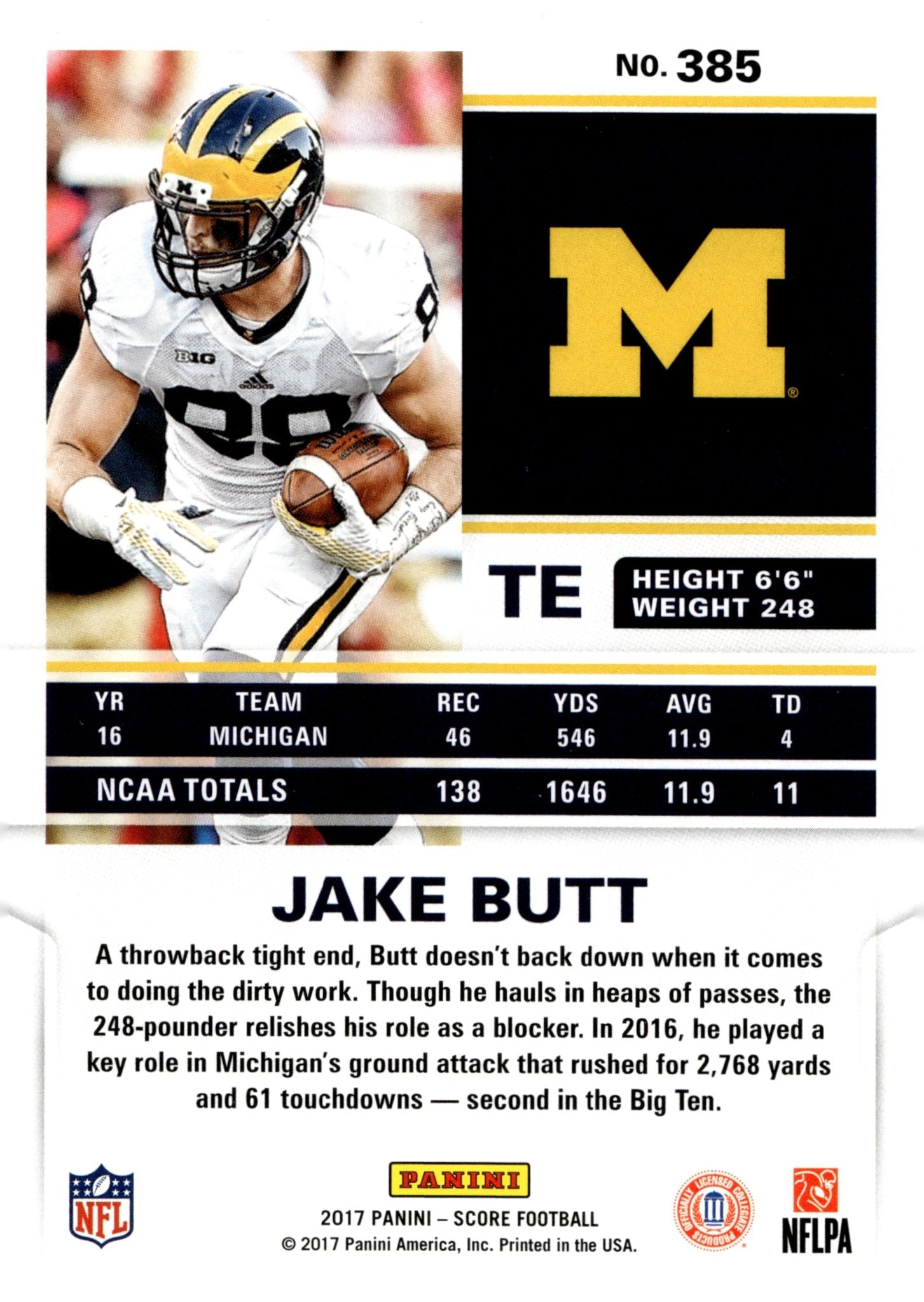 Jake Butt 2017 Panini Score RC #385 - Collector Store LLC