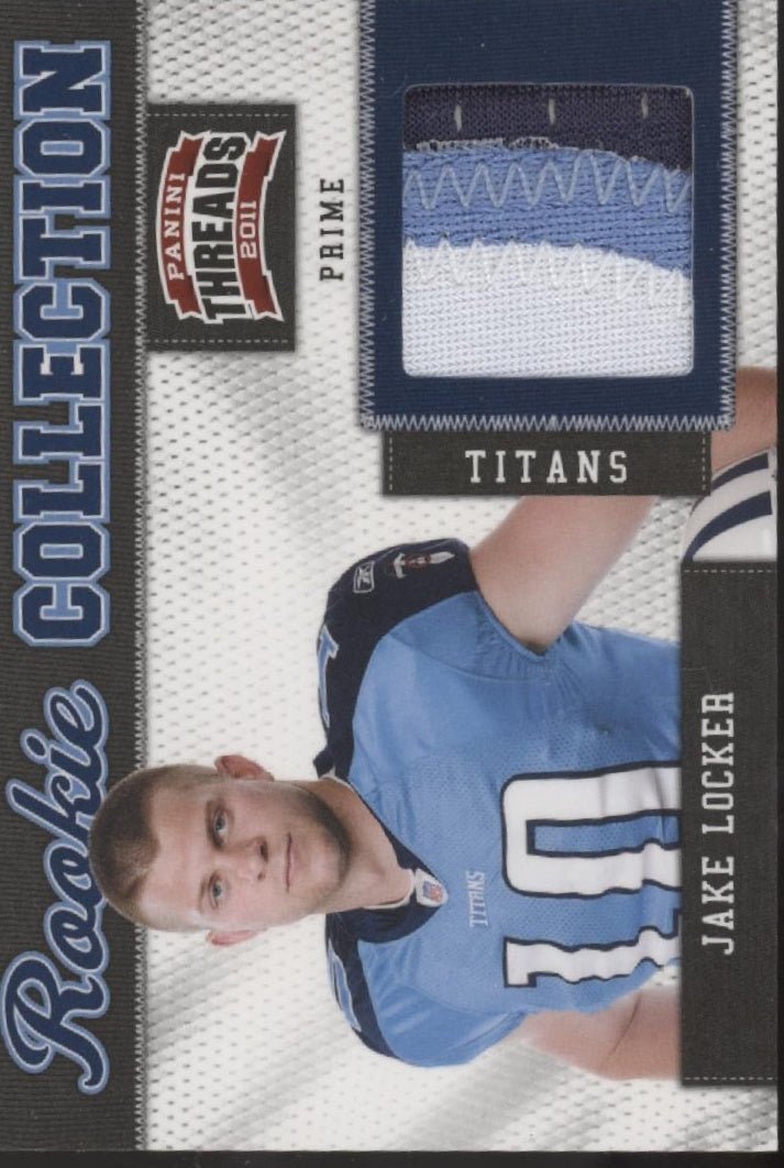 Jake Locker 2011 Panini Threads Rookie Collection Prime Swatch RC 31/50 #14 - Collector Store LLC