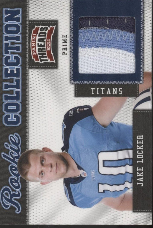 Jake Locker 2011 Panini Threads Rookie Collection Prime Swatch RC 31/50 #14 - Collector Store LLC