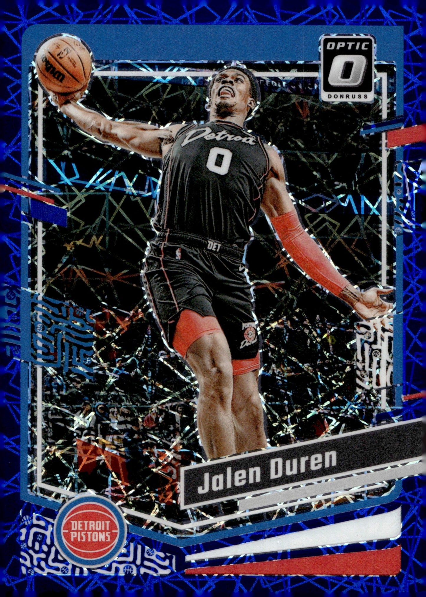 Jalen Duren 2023 - 24 Panini Donruss Optic Blue Lazer Prizm #187 - Collector Store LLC