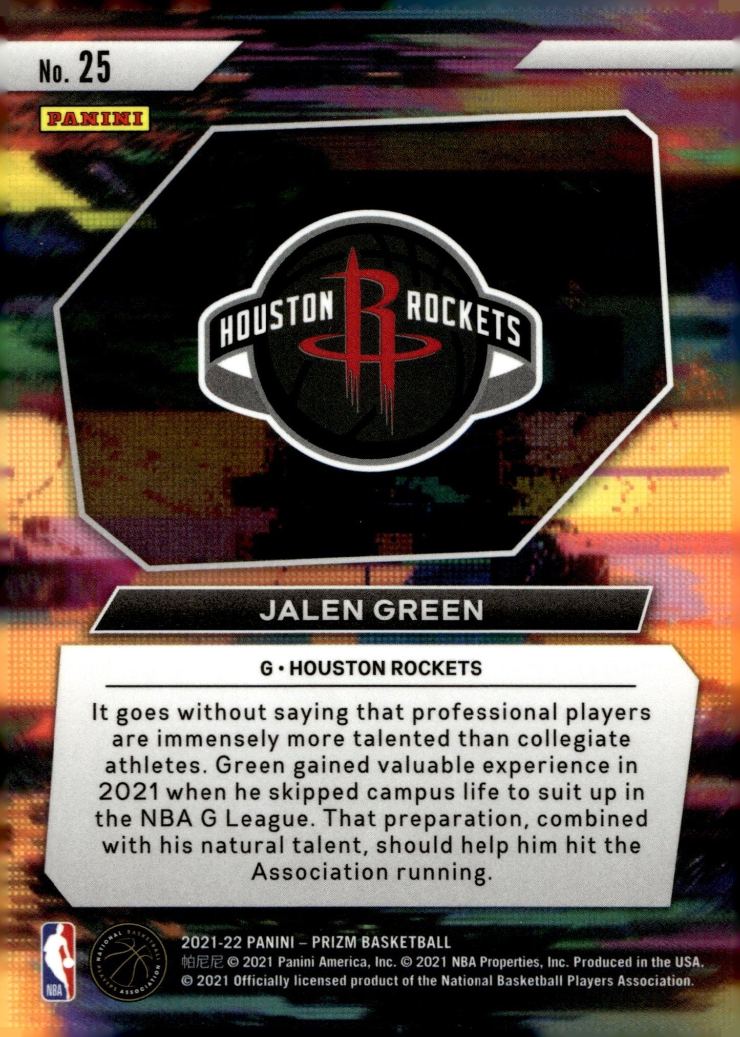 Jalen Green 2021 - 22 Panini Prizm Instant Impact RC #25 #1 - Collector Store LLC