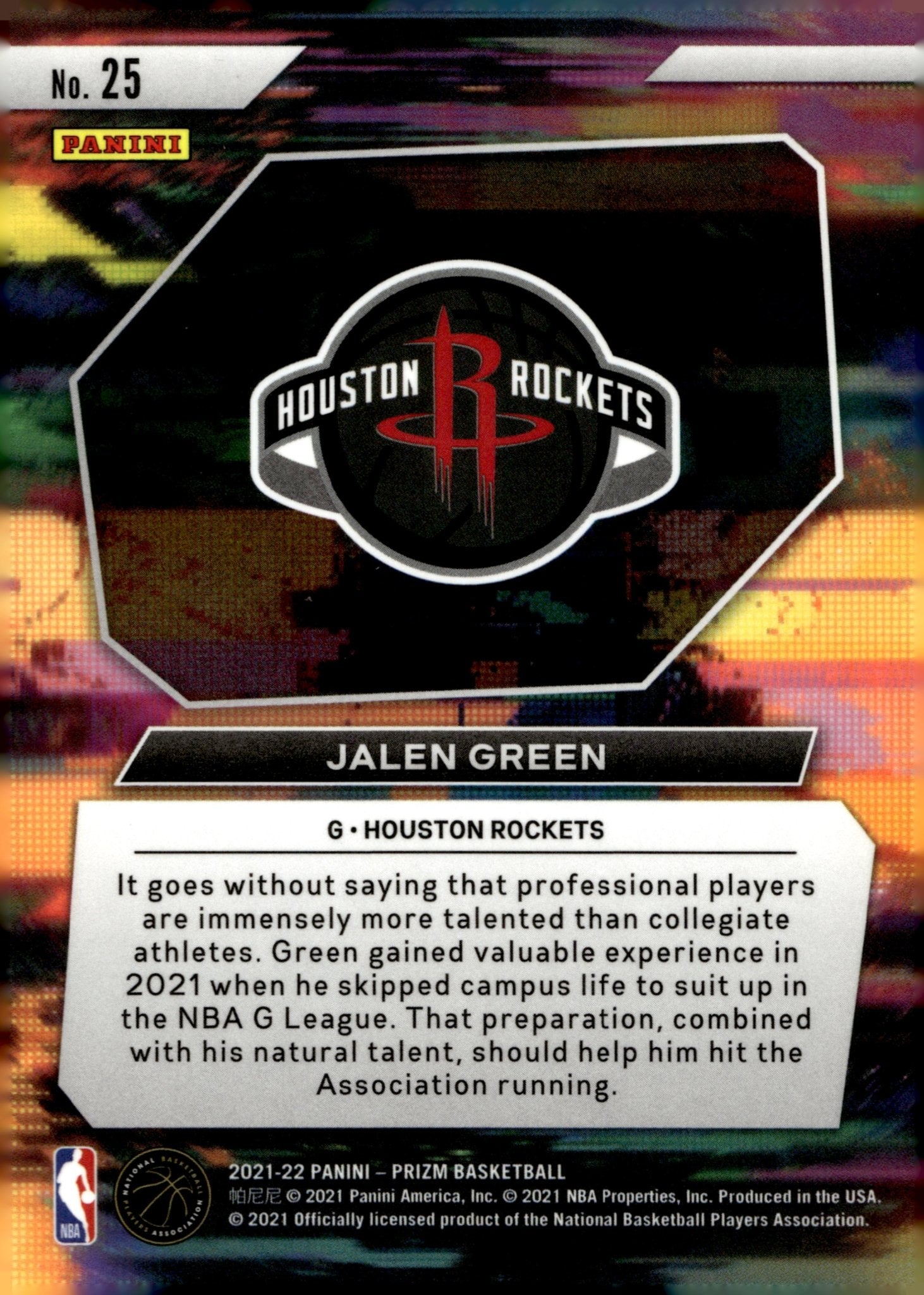 Jalen Green 2021 - 22 Panini Prizm Instant Impact RC #25 #2 - Collector Store LLC