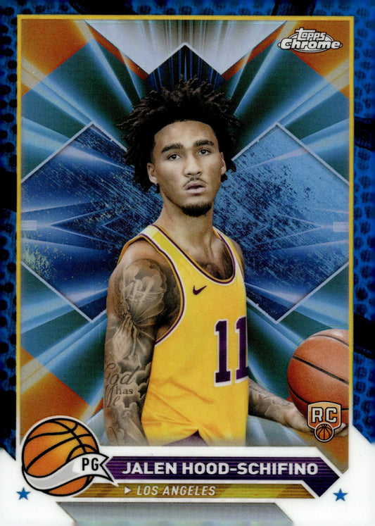 Jalen Hood - Schifing 2023 - 24 Topps Chrome Blue Refractor RC #35 - Collector Store LLC