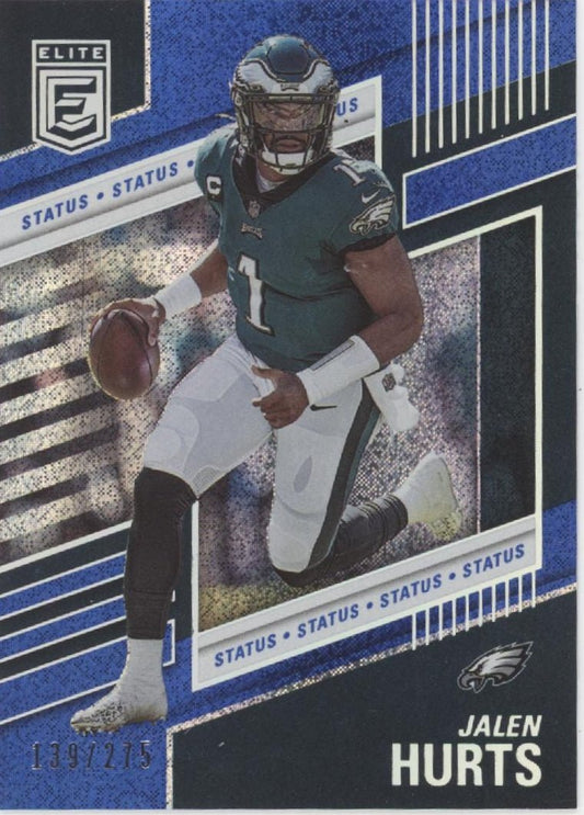 Jalen Hurts 2022 Panini Donruss Elite Status Blue 139/275 9 - Collector Store LLC