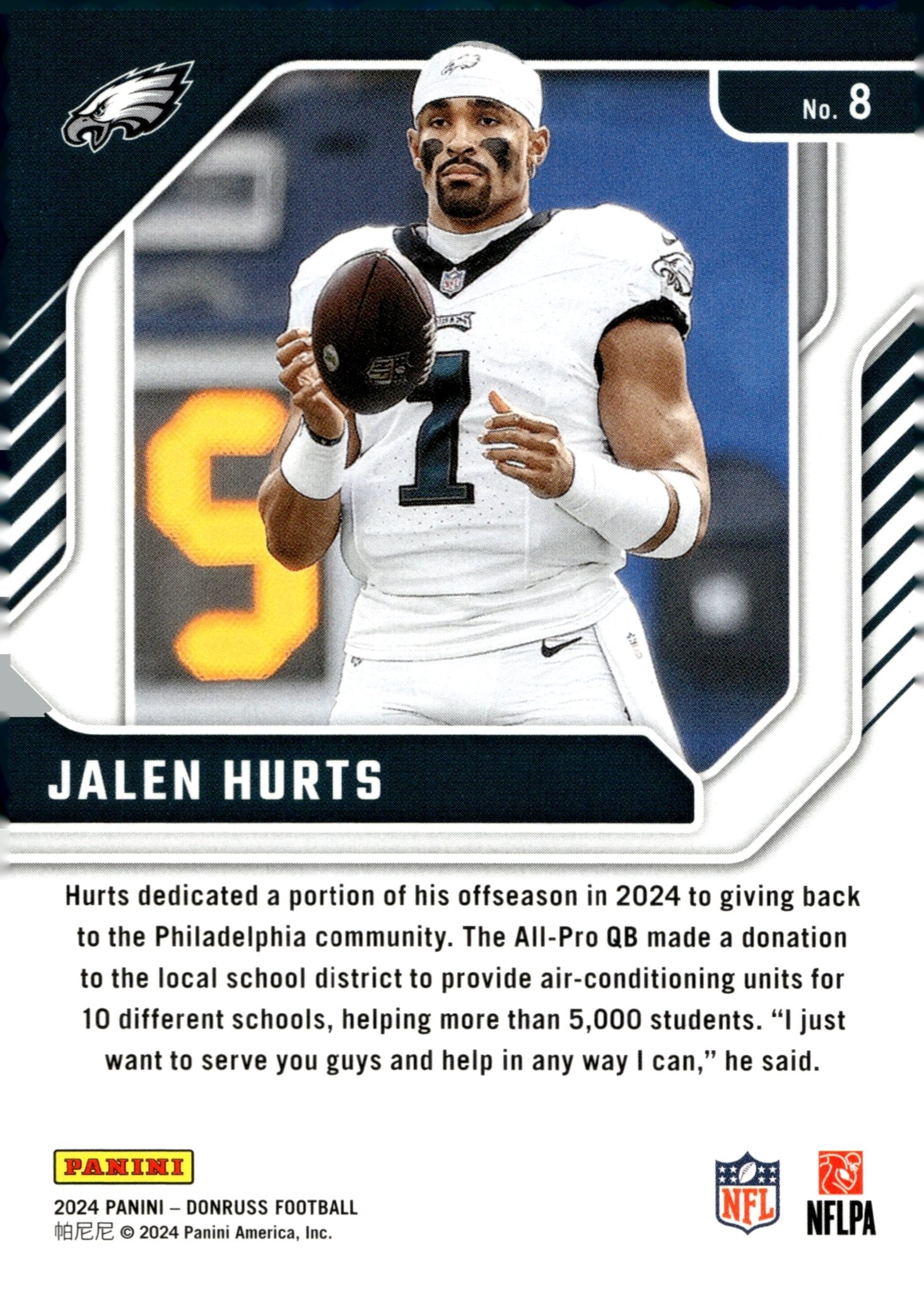 Jalen Hurts 2024 Panini Donruss Elite Series #8 - Collector Store LLC