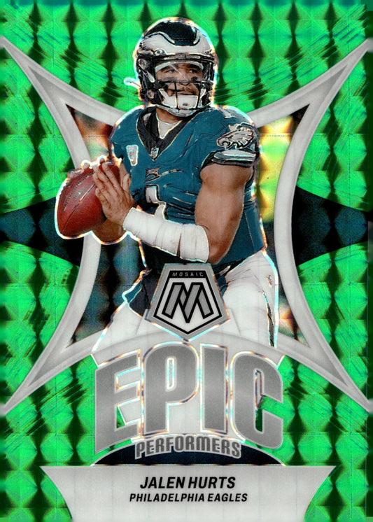 Jalen Hurts 2024 Panini Mosaic Epic Performers Green Prizm #EP - JH - Collector Store LLC