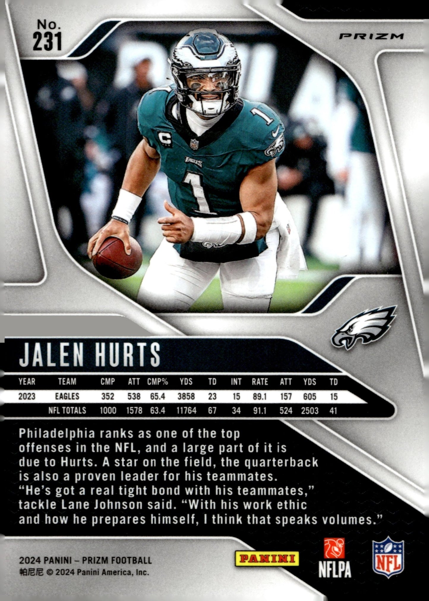 Jalen Hurts 2024 Panini Prizm Red White & Blue Prizm #231 - Collector Store LLC