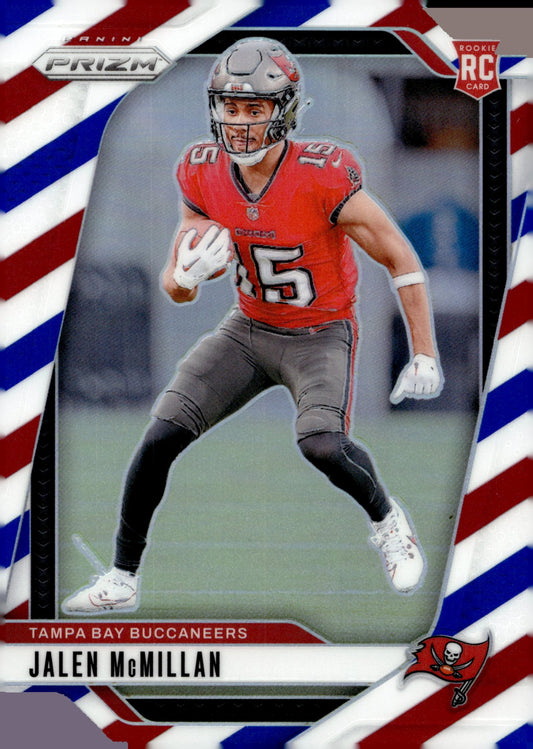 Jalen McMillan 2024 Panini Prizm Red White & Blue Prizm RC #338 - Collector Store LLC
