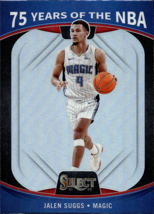 Jalen Suggs 2021 - 22 Panini Select 75 Years of the NBA Blue Prizm RC #71 - Collector Store LLC
