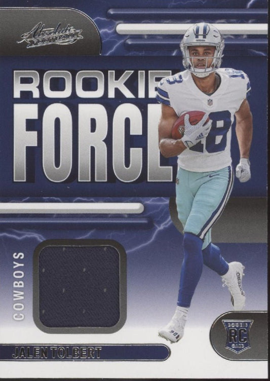 Jalen Tolbert 2022 Panini Absolute Rookie Force Swatch RC #RF - 24 - Collector Store LLC