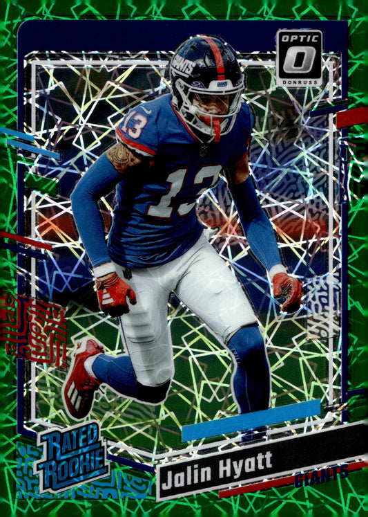 Jalin Hyatt 2023 Panini Donruss Optic Rated Rookie Green Lazer Prizm RC #279 - Collector Store LLC