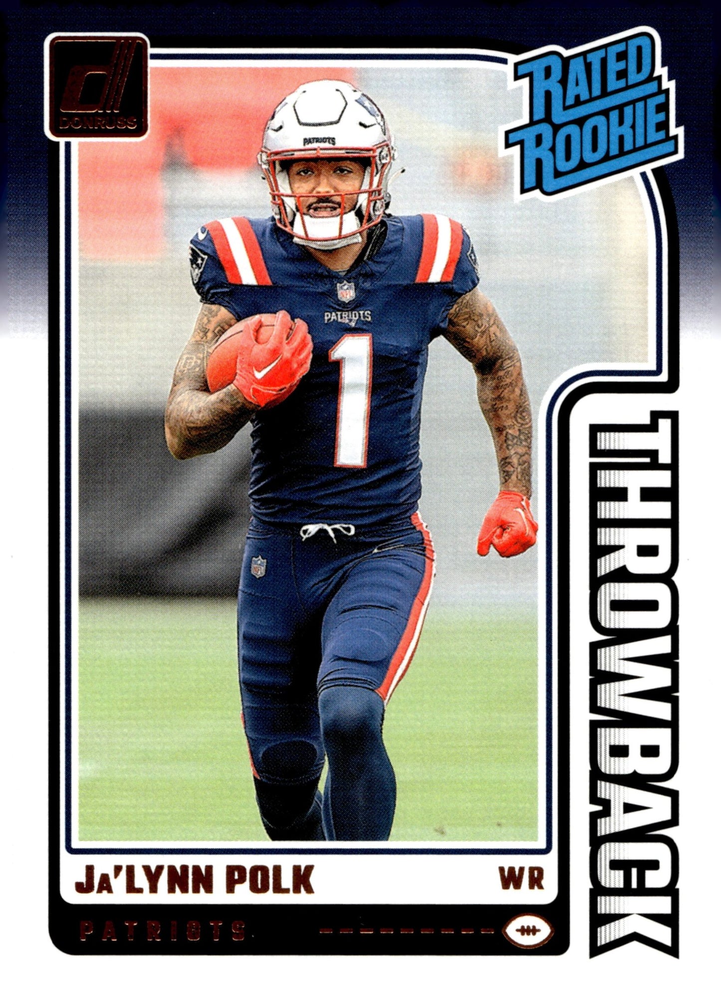 Ja'Lynn Polk 2024 Panini Donruss Rated Rookie Throwback RC #8 - Collector Store LLC