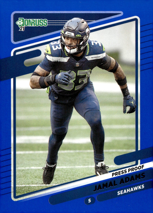 Jamal Adams 2021 Panini Donruss Press Proof Blue #34 - Collector Store LLC