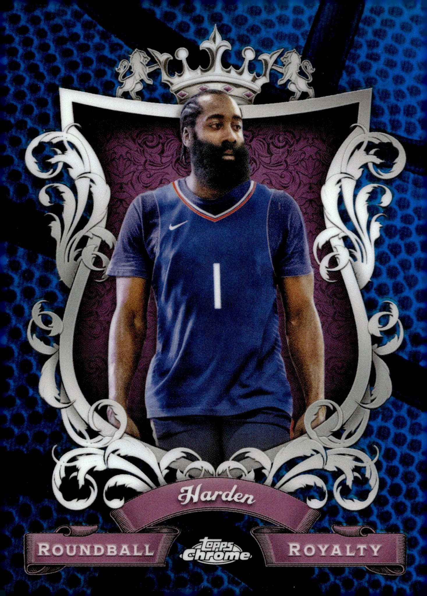 James Harden 2024 Topps Chrome Roundball Royalty Blue Refractor #RR - 24 - Collector Store LLC