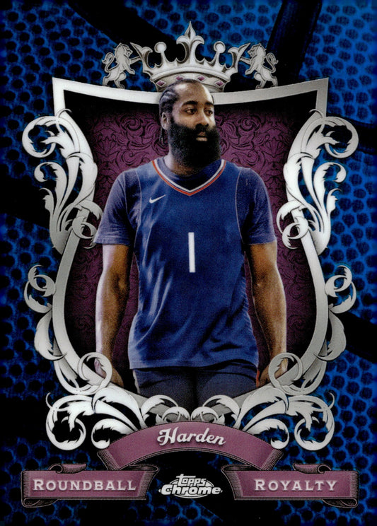 James Harden 2024 Topps Chrome Roundball Royalty Blue Refractor #RR - 24 - Collector Store LLC