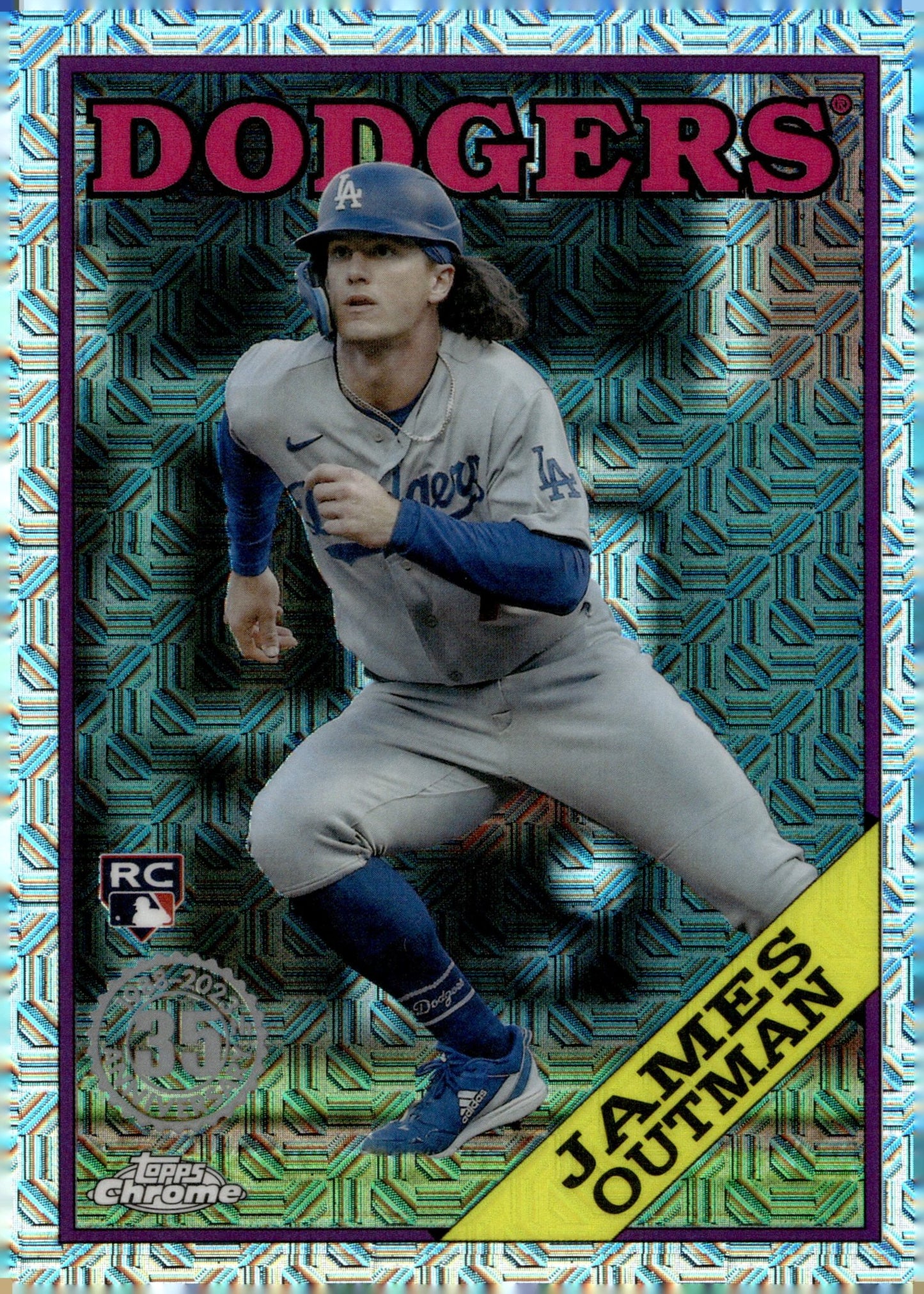 James Outman 2023 Topps Chrome 35th Anniversary Mojo Refractor RC #T88C - 21 - Collector Store LLC