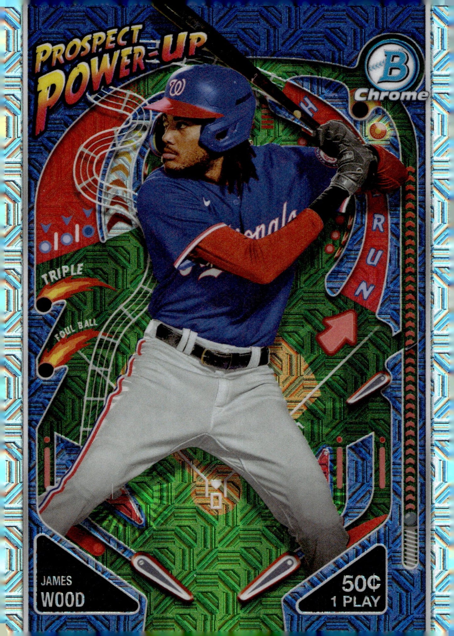 James Wood 2024 Bowman Chrome Prospect Power Up Mojo Refractor #PP - 14 - Collector Store LLC