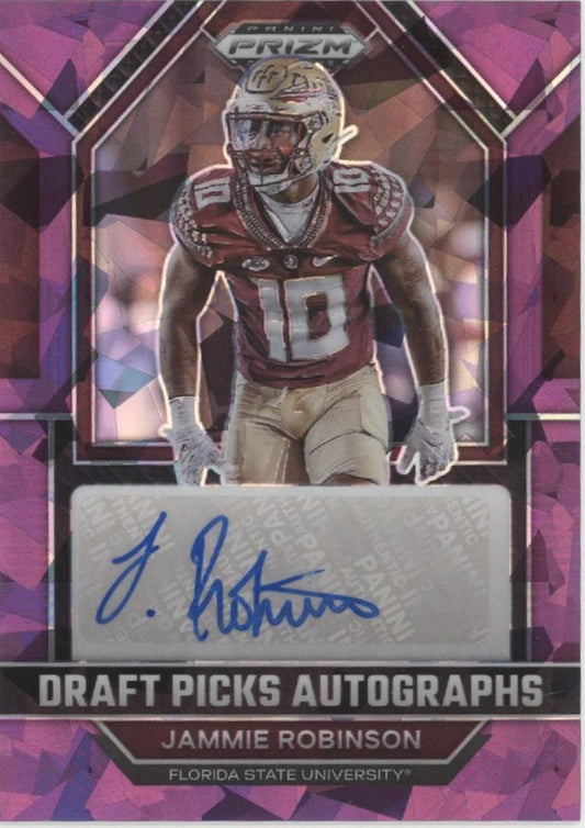 Jammie Robinson 2023 Panini Prizm Draft Picks Purple Ice Prizm Auto 89/99 - Collector Store LLC